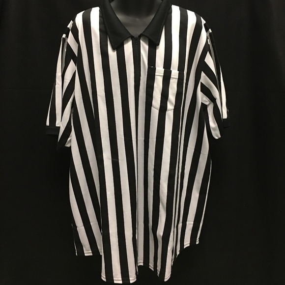 322 - Dalco Athletics Umpire w/Pocket Black/White Striped Uniform Shirt (1X) - Picture 1 of 4